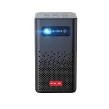 Byintek P20 mini proyector de vídeo portátil, 4K, 2500:1, 280 ANSI Lumen, Altavoces integrados, 5200mAh, WiFi, Bluetooth 5.0, Android, OS, Negro