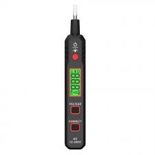 Habotest HT89 Lápiz voltímetro sin contacto, probador de voltaje, probador de diodos, linterna LED, negro